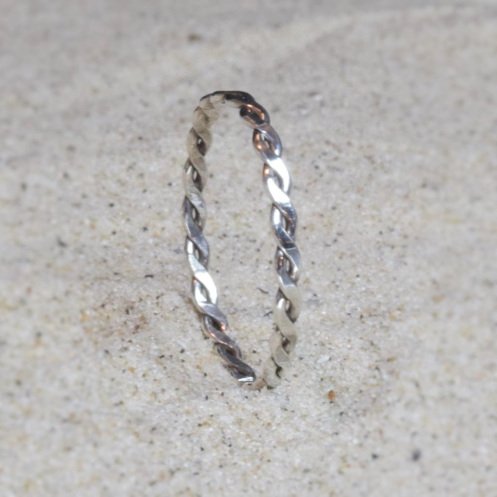 Sterling Silver Braid Beach Ring